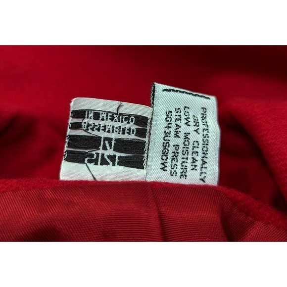 Vintage 90s Jacket Red Wool Blend Blazer Misses Size 14 - Picture 6 of 6